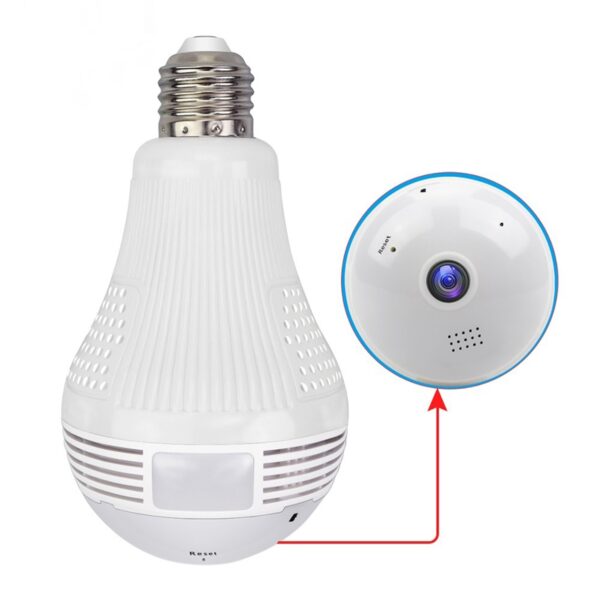 GloboStar® 76073 WIFI 2.4G IP CAMERA 2.0MP 1080P – Έξυπνη Κρυφή IP Κάμερα WiFi 1080P Fish Eye 360° 3W LED σε Σχήμα Λάμπας με Ντουί και Βάση E27 Smart Home
