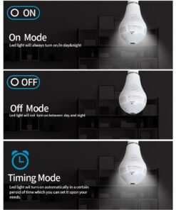 GloboStar® 76073 WIFI 2.4G IP CAMERA 2.0MP 1080P – Έξυπνη Κρυφή IP Κάμερα WiFi 1080P Fish Eye 360° 3W LED σε Σχήμα Λάμπας με Ντουί και Βάση E27 Smart Home