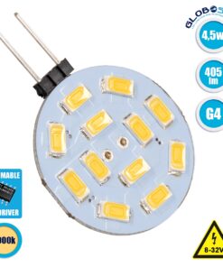 GloboStar® 76101 Λάμπα G4 LED SMD 5630 4.5W 405lm 120° DC 12-24V Side Pin Θερμό Λευκό 3000K