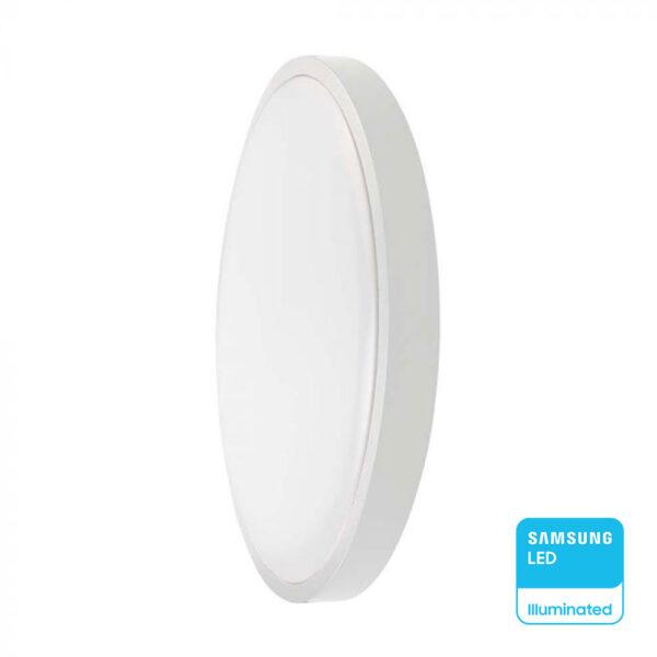 Πλαφονιέρα Οροφής Στρογγυλή Φ250 LED 18W 6500K IP44 V-TAC Samsung Λευκή - 76171-24