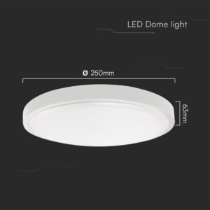 Πλαφονιέρα Οροφής Στρογγυλή Φ250 LED 18W 6500K IP44 V-TAC Samsung Λευκή – 76171-24