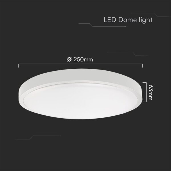 Πλαφονιέρα Οροφής Στρογγυλή Φ250 LED 18W 6500K IP44 V-TAC Samsung Λευκή – 76171-24