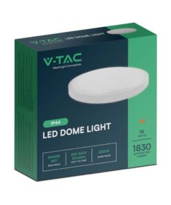 Πλαφονιέρα Οροφής LED 18W 3000K IP44 Λευκού Χρώματος V-TAC – 76151