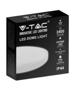 LED Πλαφονιέρα Στρογγυλή 24W V-TAC σε Λευκό Σώμα IP44 Θερμό 3000K – 7618