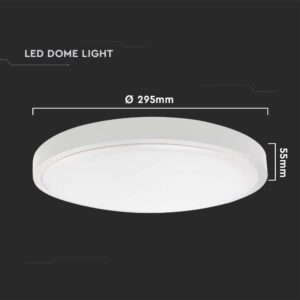 LED Πλαφονιέρα Στρογγυλή 24W V-TAC σε Λευκό Σώμα IP44 Θερμό 3000K – 7618