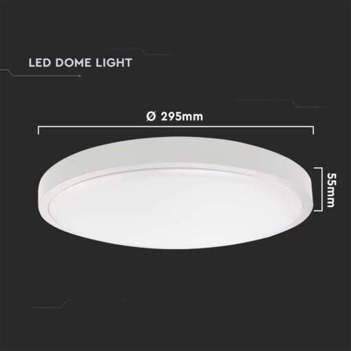 LED Πλαφονιέρα Στρογγυλή 24W V-TAC σε Λευκό Σώμα IP44 Θερμό 3000K – 7618