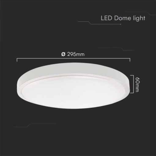 24W LED Πλαφονιέρα Στρογγυλή Φ30cm Λευκή SAMSUNG Chip 2500lm 4000K IP44 V-TAC – 76191-24