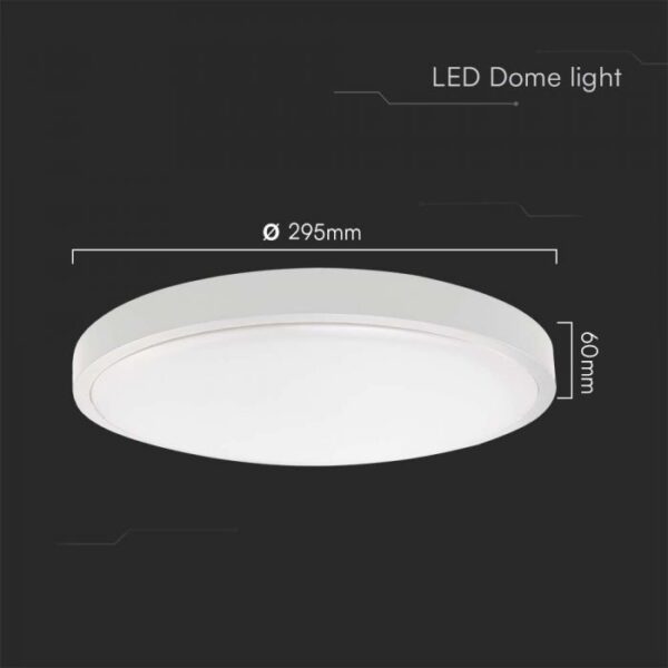 24W LED Πλαφονιέρα Στρογγυλή Φ30cm Λευκή SAMSUNG Chip 2500lm 4000K IP44 V-TAC – 76191-24