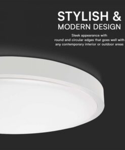 24W LED Πλαφονιέρα Στρογγυλή Φ30cm Λευκή SAMSUNG Chip 2500lm 4000K IP44 V-TAC – 76191-24