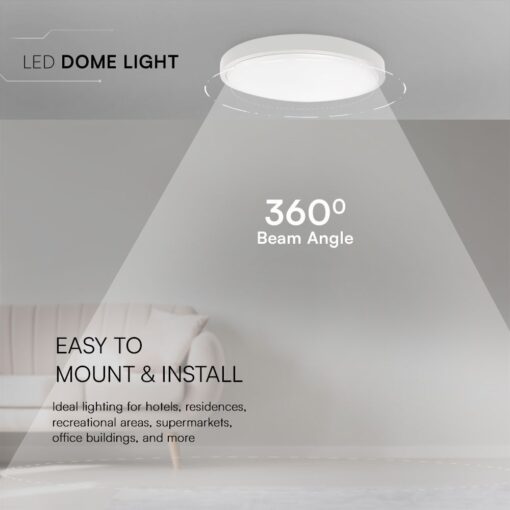 24W LED Πλαφονιέρα Στρογγυλή Φ30cm Λευκή SAMSUNG Chip 2500lm 4000K IP44 V-TAC – 76191-24