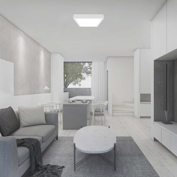 LED Πλαφονιέρα Τετράγωνη 18W V-TAC σε Λευκό Σώμα IP44 Θερμό 3000K – 7624