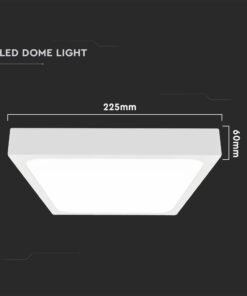 LED Πλαφονιέρα Τετράγωνη 18W V-TAC σε Λευκό Σώμα IP44 Θερμό 3000K – 7624