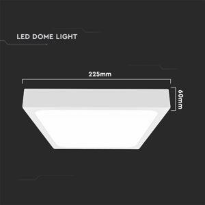 LED Πλαφονιέρα Τετράγωνη 18W V-TAC σε Λευκό Σώμα IP44 Θερμό 3000K – 7624