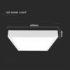 LED Πλαφονιέρα Τετράγωνη 30W V-TAC σε Λευκό Σώμα IP44 Θερμό 3000K – 7630