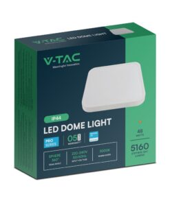 48W LED Πλαφονιέρα Τετράγωνη 40x40cm Λευκή SAMSUNG Chip 5160lm 3000K IP44 V-TAC – 76301-24