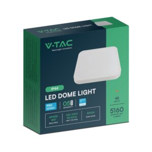 48W LED Πλαφονιέρα Τετράγωνη 40x40cm Λευκή SAMSUNG Chip 5160lm 3000K IP44 V-TAC – 76301-24