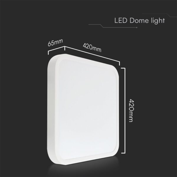 48W LED Πλαφονιέρα Τετράγωνη 40x40cm Λευκή SAMSUNG Chip 5160lm 3000K IP44 V-TAC – 76301-24