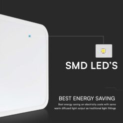 18W LED Πλαφονιέρα Τετράγωνη 25x25cm Λευκή SAMSUNG Chip 2500lm 6500K IP44 V-TAC – 76261-24