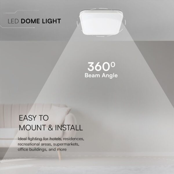 18W LED Πλαφονιέρα Τετράγωνη 25x25cm Λευκή SAMSUNG Chip 2500lm 6500K IP44 V-TAC – 76261-24