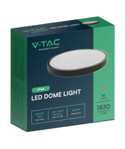 Πλαφονιέρα Οροφής LED 18W 4000K IP44 Μαύρου Χρώματος V-TAC – 76341