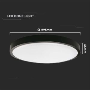 LED Πλαφονιέρα 24W Στρογγυλή σε Μαύρο Σώμα Φυσικό 4000K IP44 V-TAC – 7637