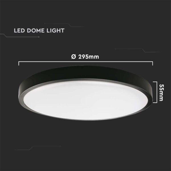 LED Πλαφονιέρα 24W Στρογγυλή σε Μαύρο Σώμα Φυσικό 4000K IP44 V-TAC – 7637