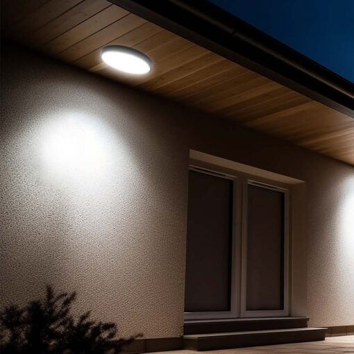 Πλαφονιέρα Οροφής LED 24W 6500K IP44 Μαύρου Χρώματος  V-TAC – 76381