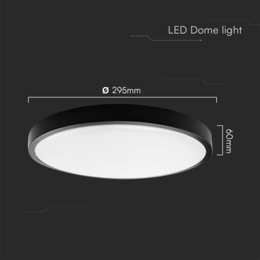 Πλαφονιέρα Οροφής LED 24W 6500K IP44 Μαύρου Χρώματος  V-TAC – 76381