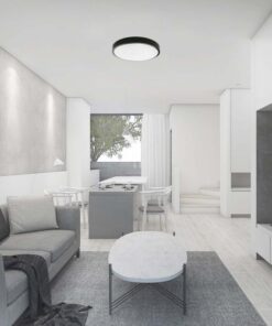 LED Πλαφονιέρα Στρογγυλή 30W V-TAC σε Μαύρο Σώμα IP44 Θερμό 3000K – 7639