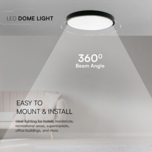 18W LED Πλαφονιέρα Στρογγυλή Φ250 Μαύρη SAMSUNG Chip 1830lm 3000K IP44 V-TAC – 76331-24
