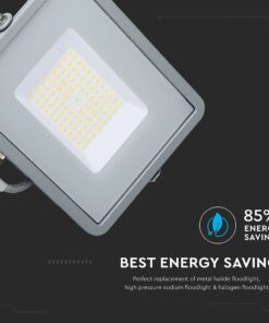 LED Προβολέας 50W V-TAC PRO Samsung Chip Γκρι 100° 5750lm Αδιάβροχος IP65 Ψυχρό 6400K – 21765