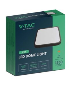 Πλαφονιέρα Οροφής LED 18W 4000K IP44 Μαύρου Χρώματος V-TAC – 76431