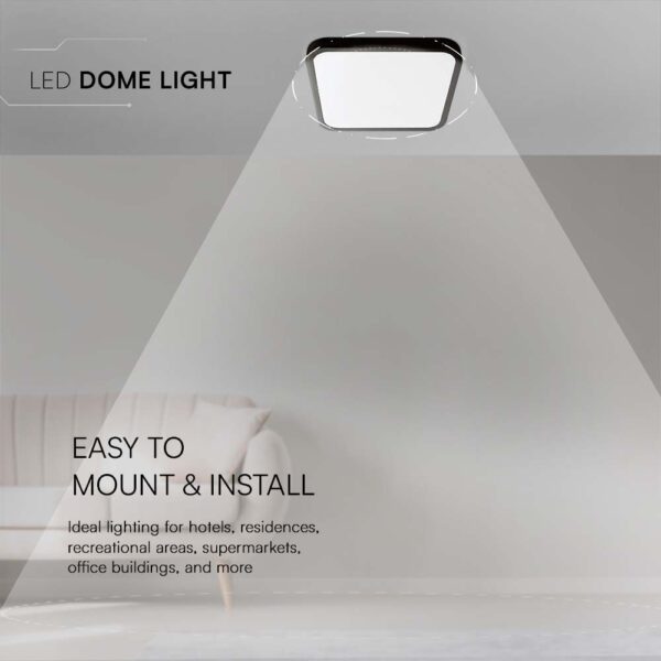 Πλαφονιέρα Οροφής LED 18W 4000K IP44 Μαύρου Χρώματος  V-TAC – 76431