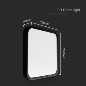 18W LED Πλαφονιέρα Τετράγωνη 25x25cm Μαύρη SAMSUNG Chip 1830lm 3000K IP44 V-TAC – 76421-24
