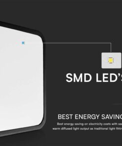 Πλαφονιέρα Οροφής LED 18W SMD 6500K IP44 Μαύρου Χρώματος V-TAC – 76441
