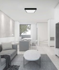 LED Πλαφονιέρα 24W Τετράγωνη σε Μαύρο Σώμα Θερμό 3000K IP44 V-TAC – 7645