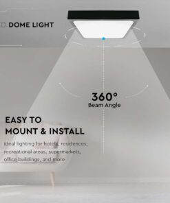 LED Πλαφονιέρα 24W Τετράγωνη σε Μαύρο Σώμα Θερμό 3000K IP44 V-TAC – 7645