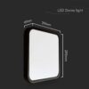 24W LED Πλαφονιέρα Τετράγωνη 30×30 Μαύρη SAMSUNG Chip 2500lm 3000K IP44 V-TAC – 76451-24