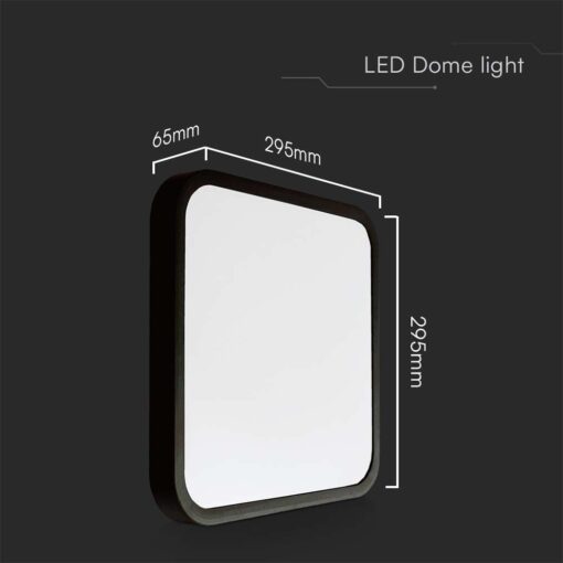 24W LED Πλαφονιέρα Τετράγωνη 30×30 Μαύρη SAMSUNG Chip 2500lm 3000K IP44 V-TAC – 76451-24