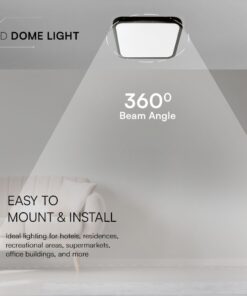 18W LED Πλαφονιέρα Τετράγωνη 25x25cm Μαύρη SAMSUNG Chip 1830lm 3000K IP44 V-TAC – 76421-24