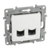 Πρίζα Δικτύου Διπλή RJ 45 UTP Cat6 Λευκή Legrand Niloe – 764574