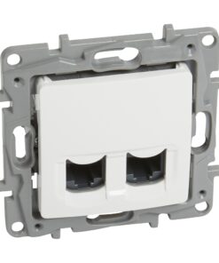 Πρίζα Δικτύου Διπλή RJ 45 UTP Cat6 Λευκή Legrand Niloe – 764574