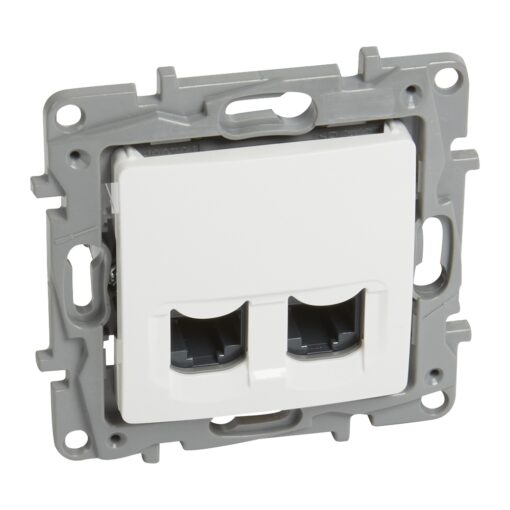 Πρίζα Δικτύου Διπλή RJ 45 UTP Cat6 Λευκή Legrand Niloe – 764574