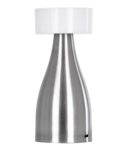 GloboStar® DOLLY 76468 Μοντέρνο Επιτραπέζιο Φωτιστικό Πορτατίφ LED 1.5W 105lm 120° DC 5V Επαναφορτιζόμενο με Μπαταρία Li-ion 1800mAh – Διακόπτη Αφής με 3 Εναλλαγές Φωτισμού CCT Θερμό – Φυσικό – Ψυχρό 1500K – 4500K – 6000K Dimmable – D9 x 21cm – Ασημί