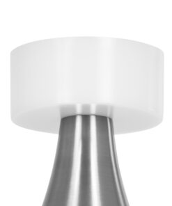 GloboStar® DOLLY 76468 Μοντέρνο Επιτραπέζιο Φωτιστικό Πορτατίφ LED 1.5W 105lm 120° DC 5V Επαναφορτιζόμενο με Μπαταρία Li-ion 1800mAh – Διακόπτη Αφής με 3 Εναλλαγές Φωτισμού CCT Θερμό – Φυσικό – Ψυχρό 1500K – 4500K – 6000K Dimmable – D9 x 21cm – Ασημί