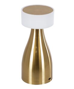 GloboStar® DOLLY 76470 Μοντέρνο Επιτραπέζιο Φωτιστικό Πορτατίφ LED 1.5W 105lm 120° DC 5V Επαναφορτιζόμενο με Μπαταρία Li-ion 1800mAh – Διακόπτη Αφής με 3 Εναλλαγές Φωτισμού CCT Θερμό – Φυσικό – Ψυχρό 1500K – 4500K – 6000K Dimmable – D9 x 21cm – Χρυσό