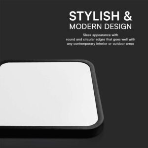 Πλαφονιέρα Οροφής LED 24W SMD 6500K IP44 Μαύρου Χρώματος V-TAC – 76471