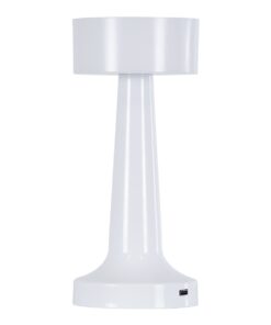 GloboStar® NANNA 76471 Μοντέρνο Επιτραπέζιο Φωτιστικό Πορτατίφ LED 1.5W 105lm 120° DC 5V Επαναφορτιζόμενο με Μπαταρία Li-ion 1800mAh – Διακόπτη Αφής με 3 Εναλλαγές Φωτισμού CCT Θερμό – Φυσικό – Ψυχρό 1500K – 4500K – 6000K Dimmable – D9 x 21cm – Λευκό