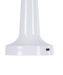 GloboStar® NANNA 76471 Μοντέρνο Επιτραπέζιο Φωτιστικό Πορτατίφ LED 1.5W 105lm 120° DC 5V Επαναφορτιζόμενο με Μπαταρία Li-ion 1800mAh – Διακόπτη Αφής με 3 Εναλλαγές Φωτισμού CCT Θερμό – Φυσικό – Ψυχρό 1500K – 4500K – 6000K Dimmable – D9 x 21cm – Λευκό