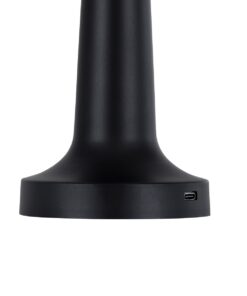 GloboStar® NANNA 76472 Μοντέρνο Επιτραπέζιο Φωτιστικό Πορτατίφ LED 1.5W 105lm 120° DC 5V Επαναφορτιζόμενο με Μπαταρία Li-ion 1800mAh – Διακόπτη Αφής με 3 Εναλλαγές Φωτισμού CCT Θερμό – Φυσικό – Ψυχρό 1500K – 4500K – 6000K Dimmable – D9 x 21cm – Μαύρο